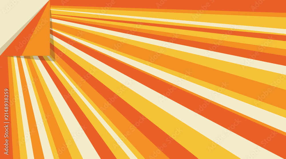 Fototapeta premium Radiating stripes from corner forming sunburst pattern background