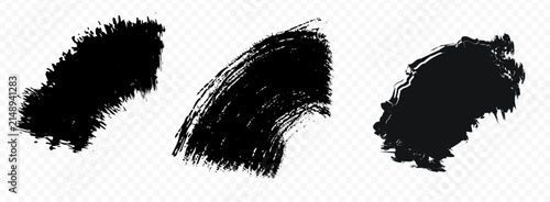 Black Grunge Brush Stroke Ink Splatter Vintage Sketch Silhouette Vector Illustration