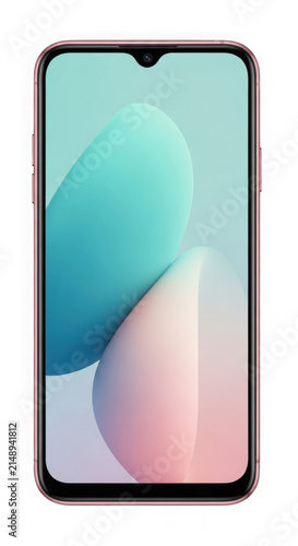 Modern smartphone with blank screen isolated on transparent background