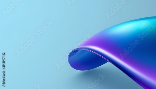Smooth purple and blue gradient cylinder on plain background