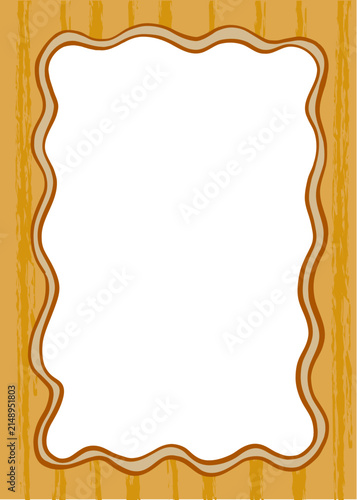 Hand Drawn Whimsical Fall Frame, Wavy Autumn Borders for Thanksgiving and Halloween Invitation Card