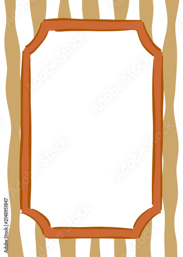 Hand Drawn Whimsical Fall Frame, Wavy Autumn Borders for Thanksgiving and Halloween Invitation Card