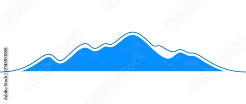 Bild auf Leinwand Abstract Blue Mountain Range Silhouette Isolated