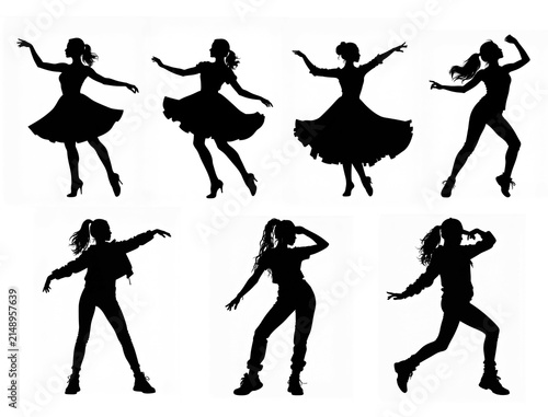 ダンスパフォーマンスのシルエットコレクション｜ストリートダンサー素材 Dance performance silhouette collection – street dancer design set	