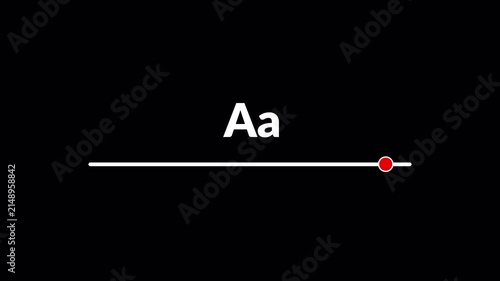animated Zoom text feature icon animation 4K animation alpha channel large and small letters slider ideal for text size adjustment on transparent background