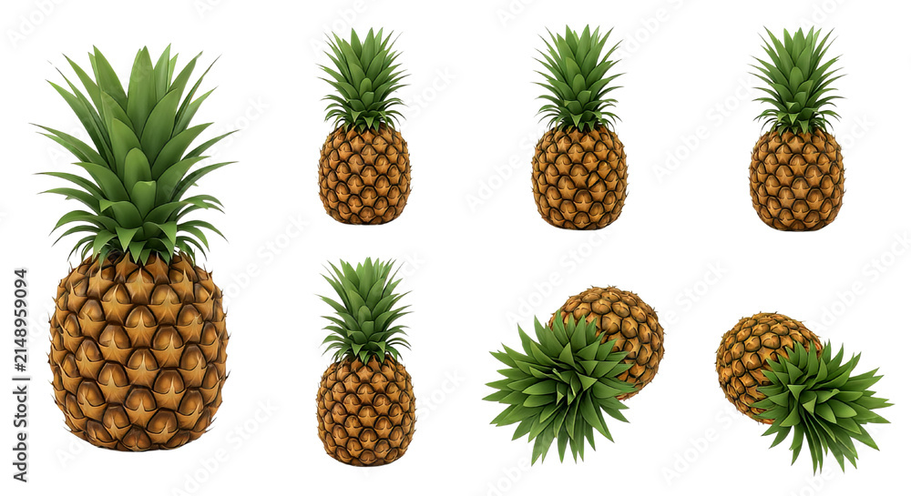 Fototapeta premium Pineapple Tropical Fruit Illustration Collection