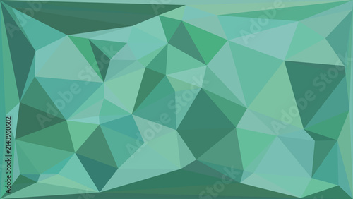 Foto Teal and aquamarine geometric low poly background with abstract triangular facets and texture