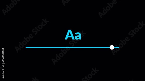animated Zoom text feature icon animation 4K animation alpha channel large and small letters slider ideal for text size adjustment on transparent background