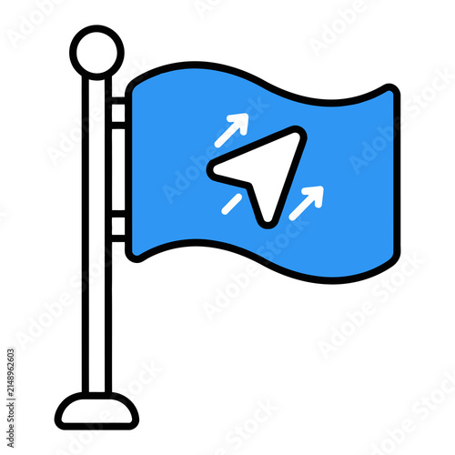 Navigation Flag Icon Representing Business Strategy and Direction