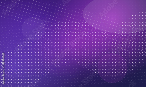 Dark Purple Halftone Circle Background with Wave Gradient Mesh for Banner Design