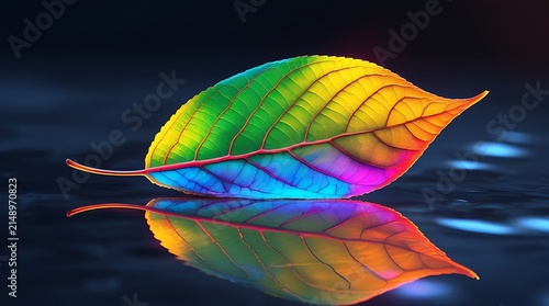 Glowing Rainbow Leaf