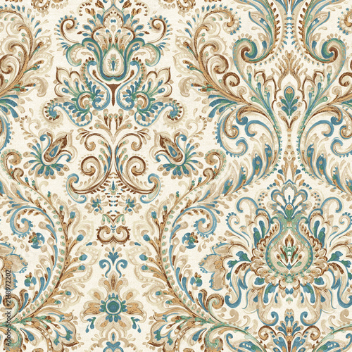 Fotografía A close-up view of a beautiful floral patterned fabric design