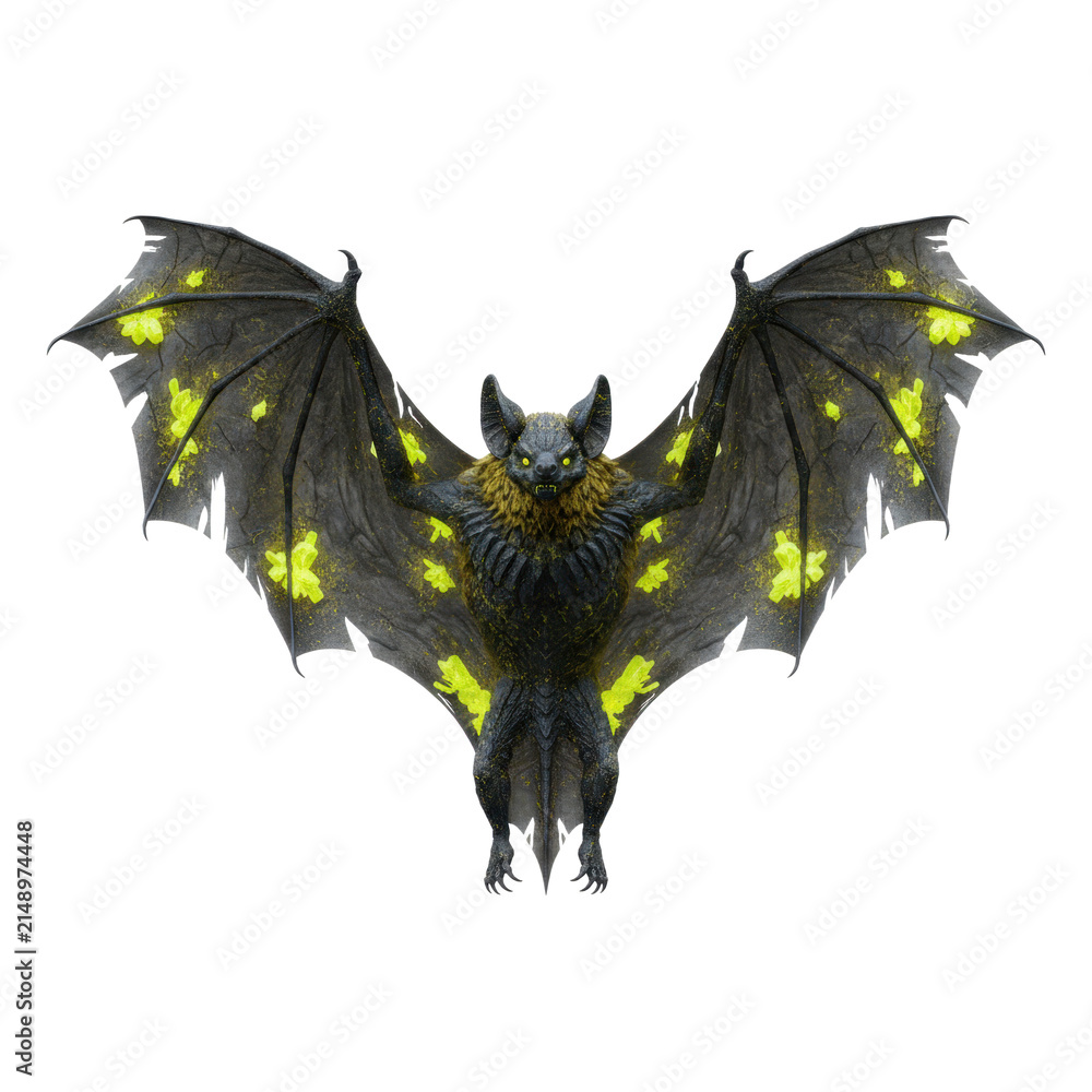 Naklejka premium Fantasy Monster Bat with Glowing Ne Markings