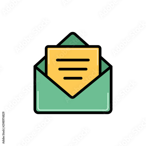 Open Envelope Line Icon For Email And Business Correspondence