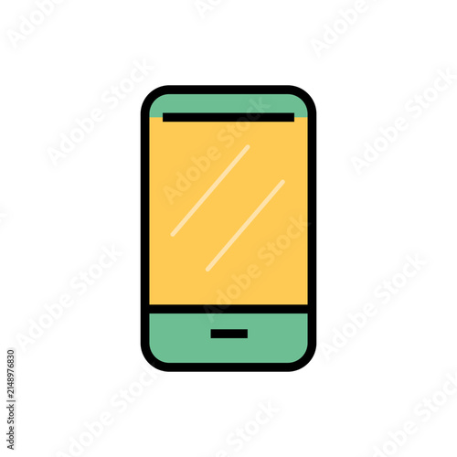 Smartphone Line Icon For Mobile Communication And Contact Service