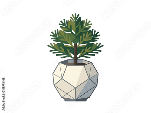 Geometric ceramic planter icon design