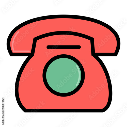 Telephone Line Icon For Office Communication And Customer Service