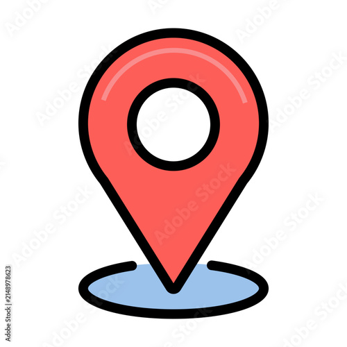 Location Pin Line Icon For Business Address And Map Navigation