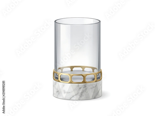 Transparent glass hurricane candle holder