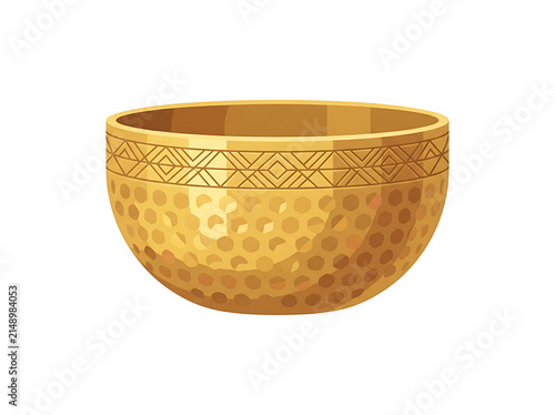 Hammered brass mixing bowl icon design