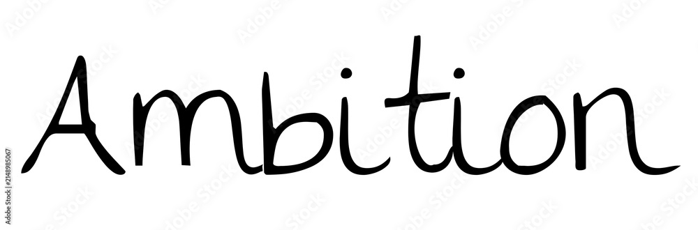 Obraz premium Ambition word png, simple typography digital sticker in transparent background