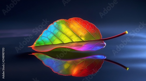 Vibrant Illuminated Leaf