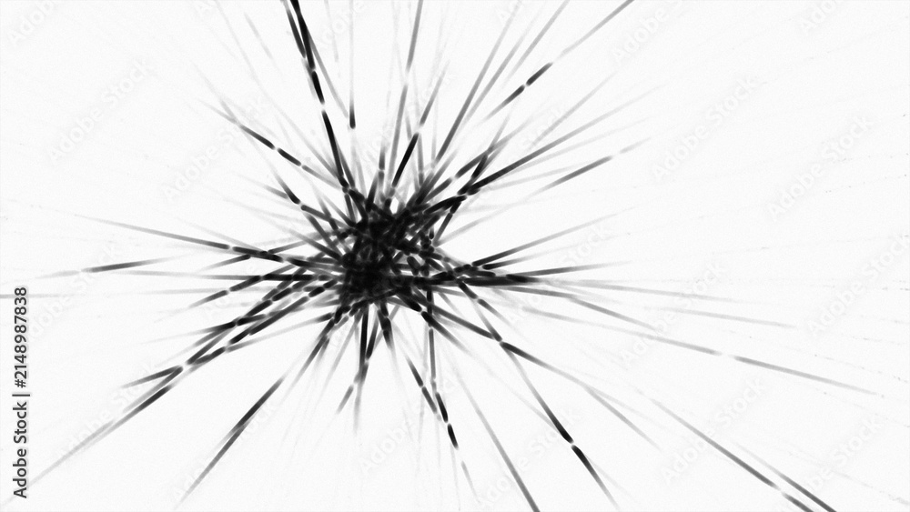 Fototapeta premium Black Radial Starburst Line Pattern Spiky Abstract Light Background Digital Art Design