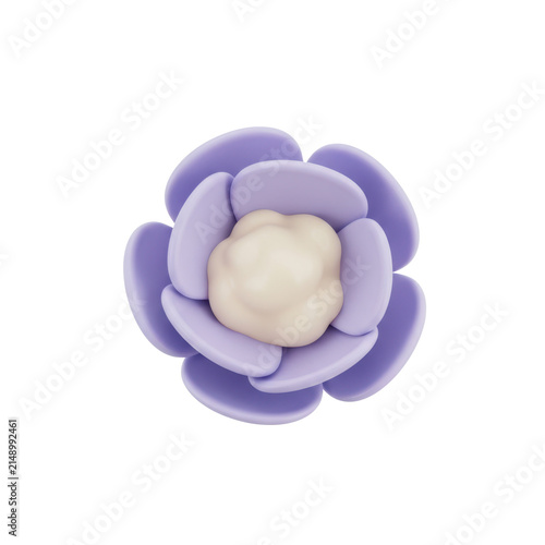 3d Rendered Purple Flower with Soft Petals