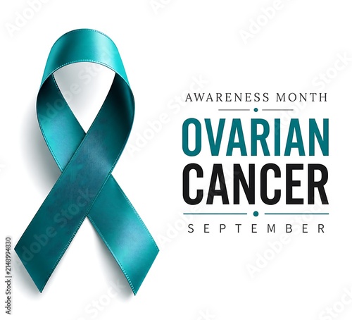 Teal ribbon for ovarian cancer awareness