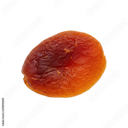 Single Dried Apricot Fruit Close Up