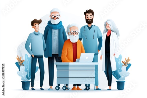 Nurse providing care and support to senior
