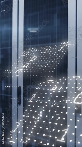 Animation of digital data processing over computer servers