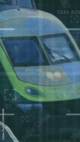 Animation of data processing and scope scanning over train station