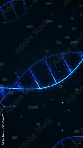 Animation of dna strands over chemical formula