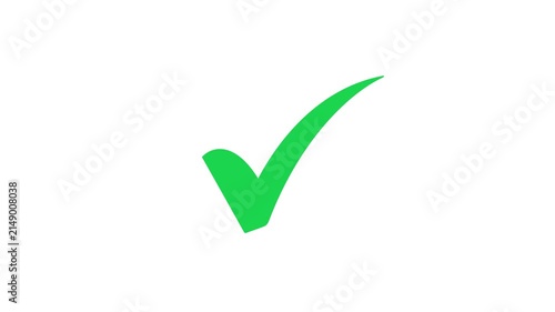 green check mark transparent background motion video file type. vector illustration .