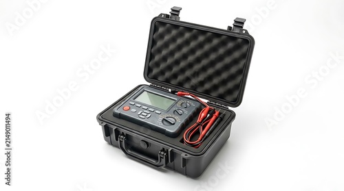 Obraz na płótnie Digital electrical tester tool in a hard protective case