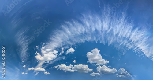 Canvastavla The sky depicts a scene of foam splashing from glass into arch cirrus clouds framing row cumulus clouds