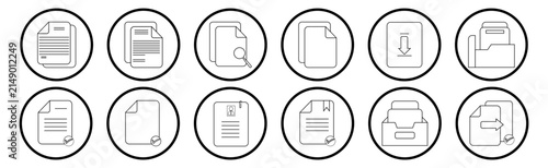 Document And File Management Outline Icon Set