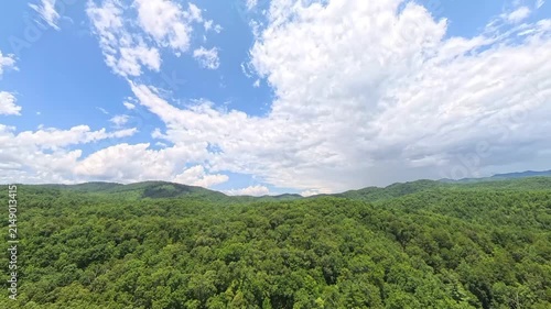 Scenic Nature: 4K Drone Aerial View Flying over the Appalachian Mountains in North Carolina