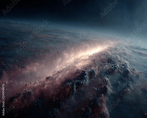 Spectacular Cosmic Cloud Formation with Intense Light and Nebulous Hues.