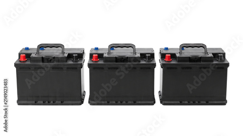 Batteries stand in a row to represent reliable energy storage solutions for modern automotive vehicles.