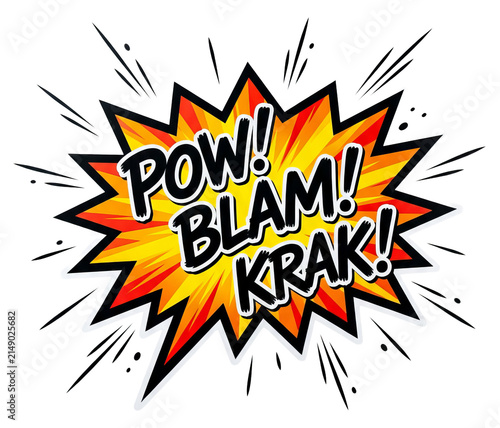 Comic Book Style Explosion with Sound Effects.