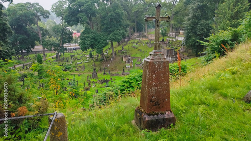 Photography Tombstones at the Rossa Cemetery in Vilnius, Lithuania