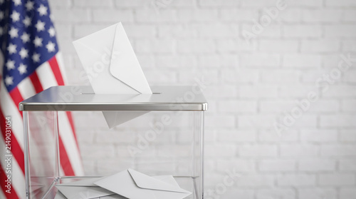 Election usa midterm campaign ballot box. us united america vote ballot 2026. government politic democracy candidate, patriotic banner