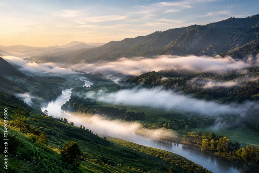 Fototapeta premium mountain landscape with fog