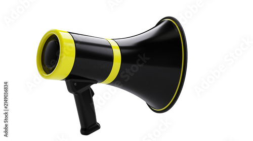 Фотография Black and yellow megaphone with handle