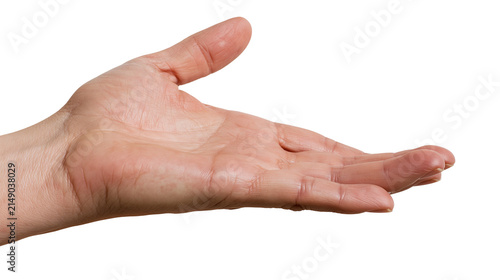 Konstfotografi Open palm hand gesture, showing skin texture and lines