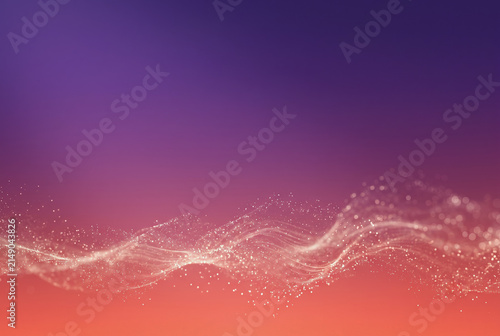 Purple to Coral Gradient Abstract Background with Particle Motion
