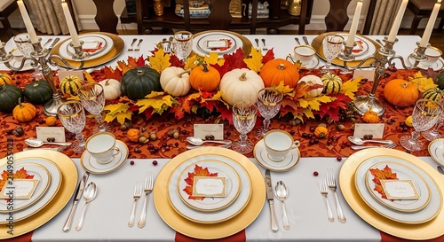 Harvest Glow: Golden Table Setting
