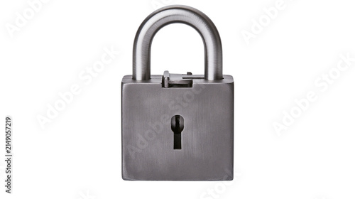 Fotografie Metal padlock with shackle and keyhole